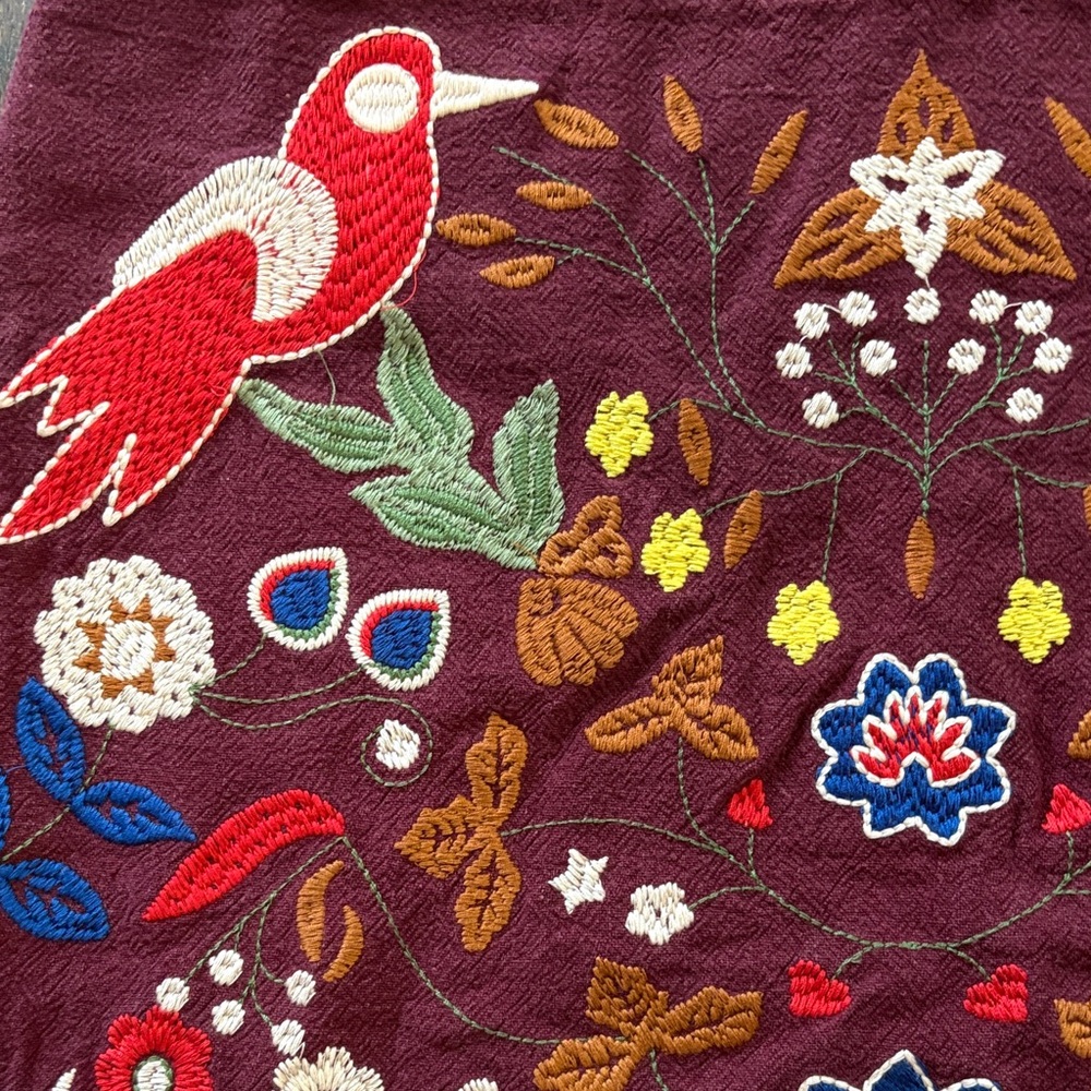 Altar'd State Burgundy Embroidered Mini Skirt - Picture 3 of 5